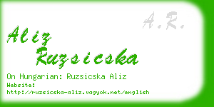 aliz ruzsicska business card
